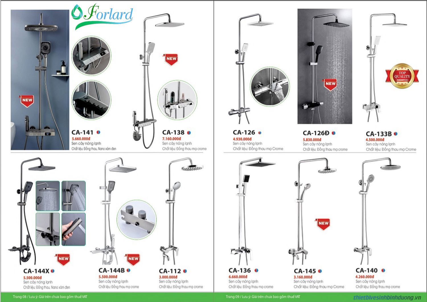 Thiết bị vệ sinh FORLARD Catalogue và Bảng giá mới nhất /Page 4